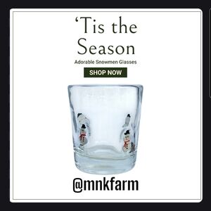 Crate&Barrel Snowman ⛄️ Double Old Fashioned Glass